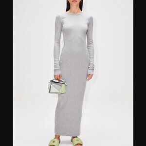 Eterne Long Sleeve Crewneck Dress in Heather Grey Size Small